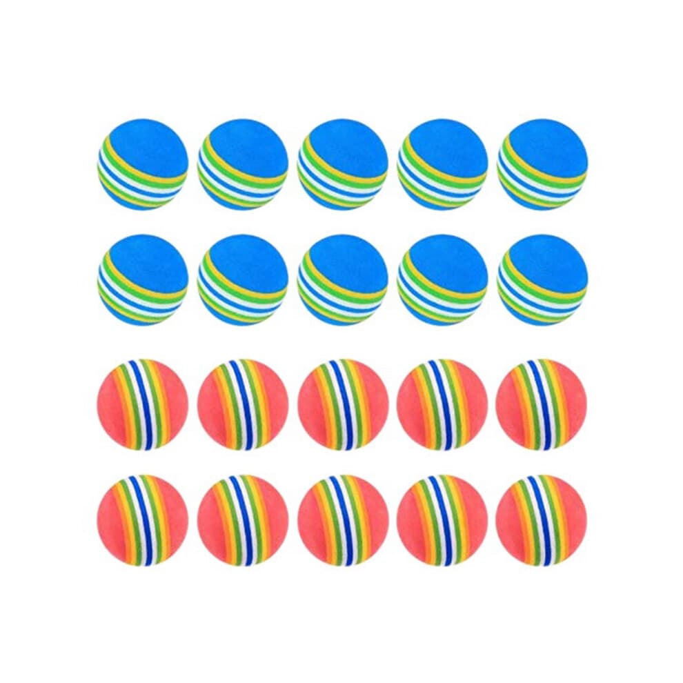 20 Pcs Golf BallsSoft Foam Garden Balls Practice Sponge Rainbow for Indoor Outdoor