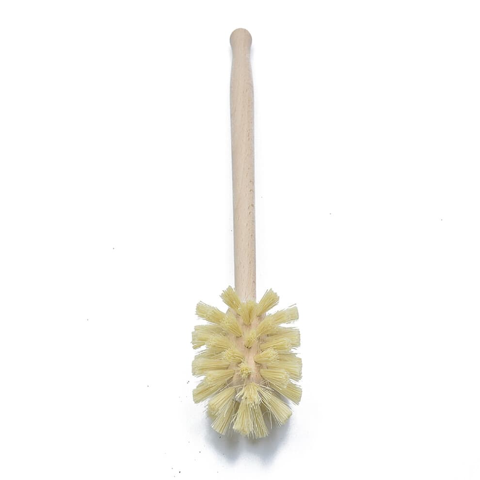 Toilet Brush, Wood Brush Made of Beechwood, Strong Bristles with 360 Cleaning Power