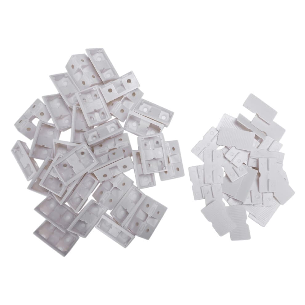 30pcs Shelf Cabinet 90 Degree Plastic Corner Braces Angle Brackets White