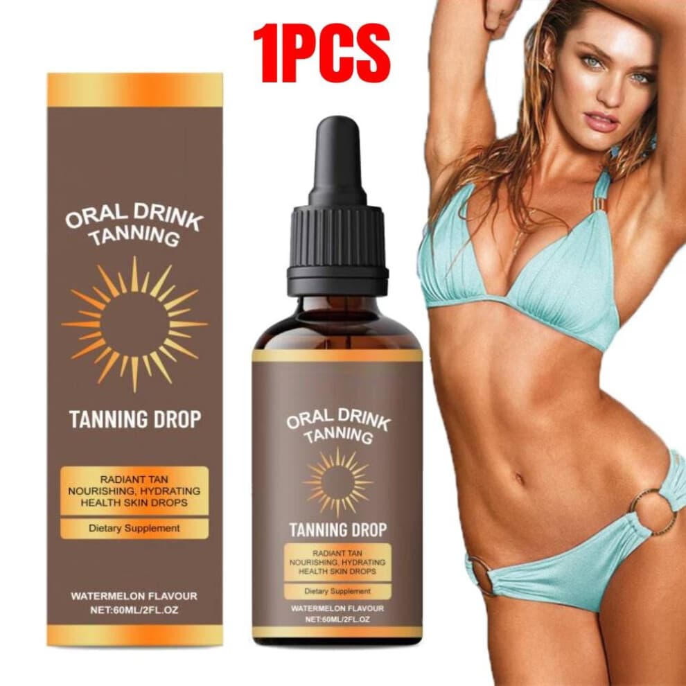 Drinkable Sunless Tanning Drops To Moisturizing Bronzing Tanner Effortless Effective Dark-Tan Drops For Face Body