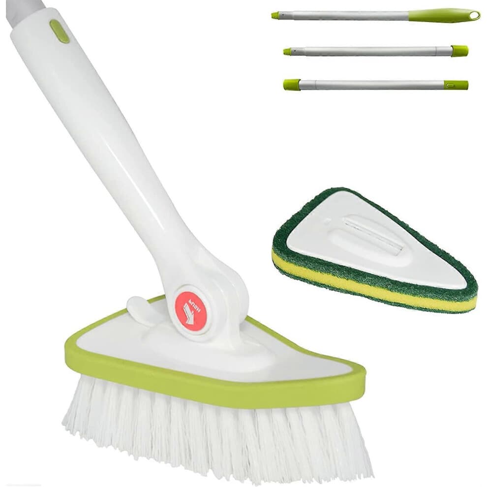 (As show, One size) Tub and Tile Cleaning Brush, 2 in 1 Shower Cleaning Brush with 150cm Long Extendable Handle and Interchangeable Scrubbing Brush Pa