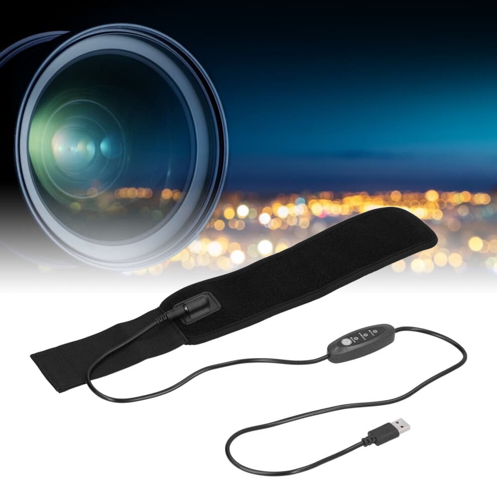 Lens Warmer Electric USB Heating Belt 3 Level Temperature DC 5V 6.5W for Defogging Defrosting
