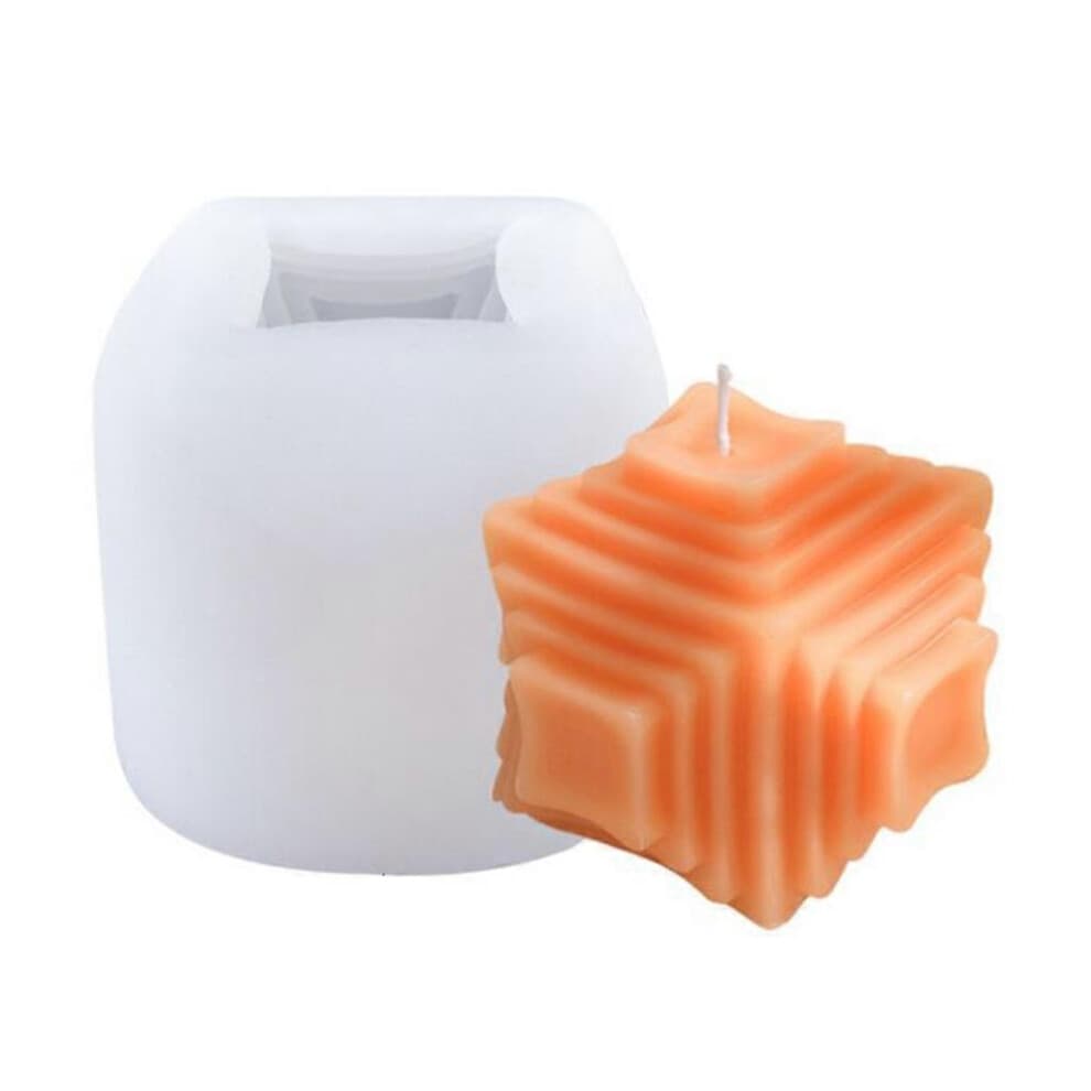 (02, One size) DIY Wax Candle Silicone Molds Soy Candle Mold for Crafts Aromatherapy Plaster 3D Moulds Handmade Candle Holder Soap Form