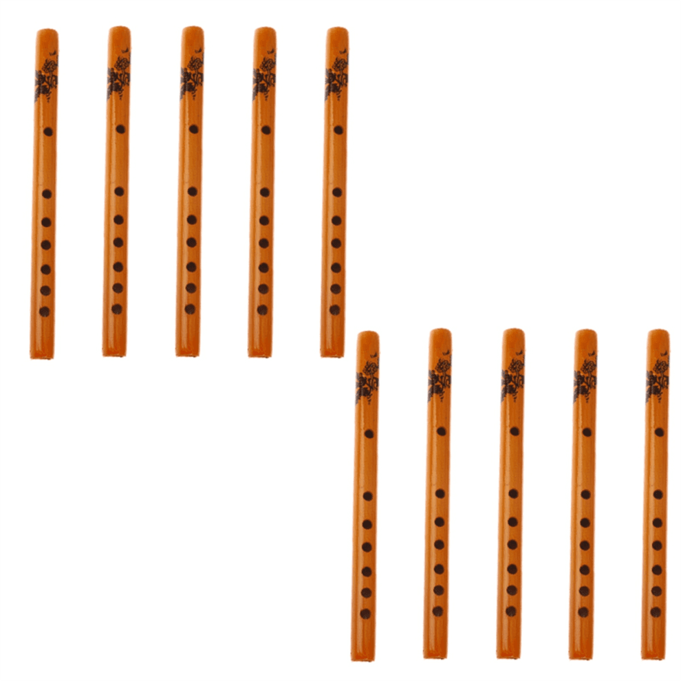 10-Pack Chinese Traditional 6-Hole Bamboo Flute Re