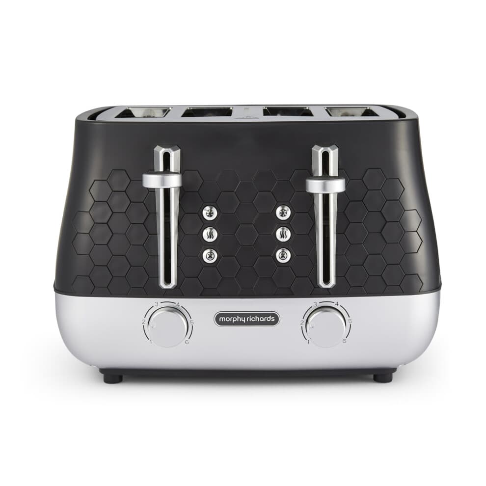 Morphy Richards Cassini 4 Slice Toaster, Variable Browning and Width Slots, 6 Power Levels, Removable Crumb Tray, Illuminated Buttons, High Lift,