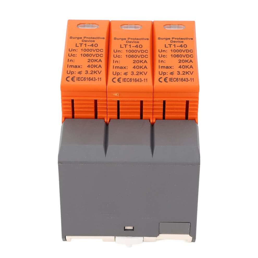 Efficient 3P DC Surge Protector for 1000V Systems 35mm Rail Mounted