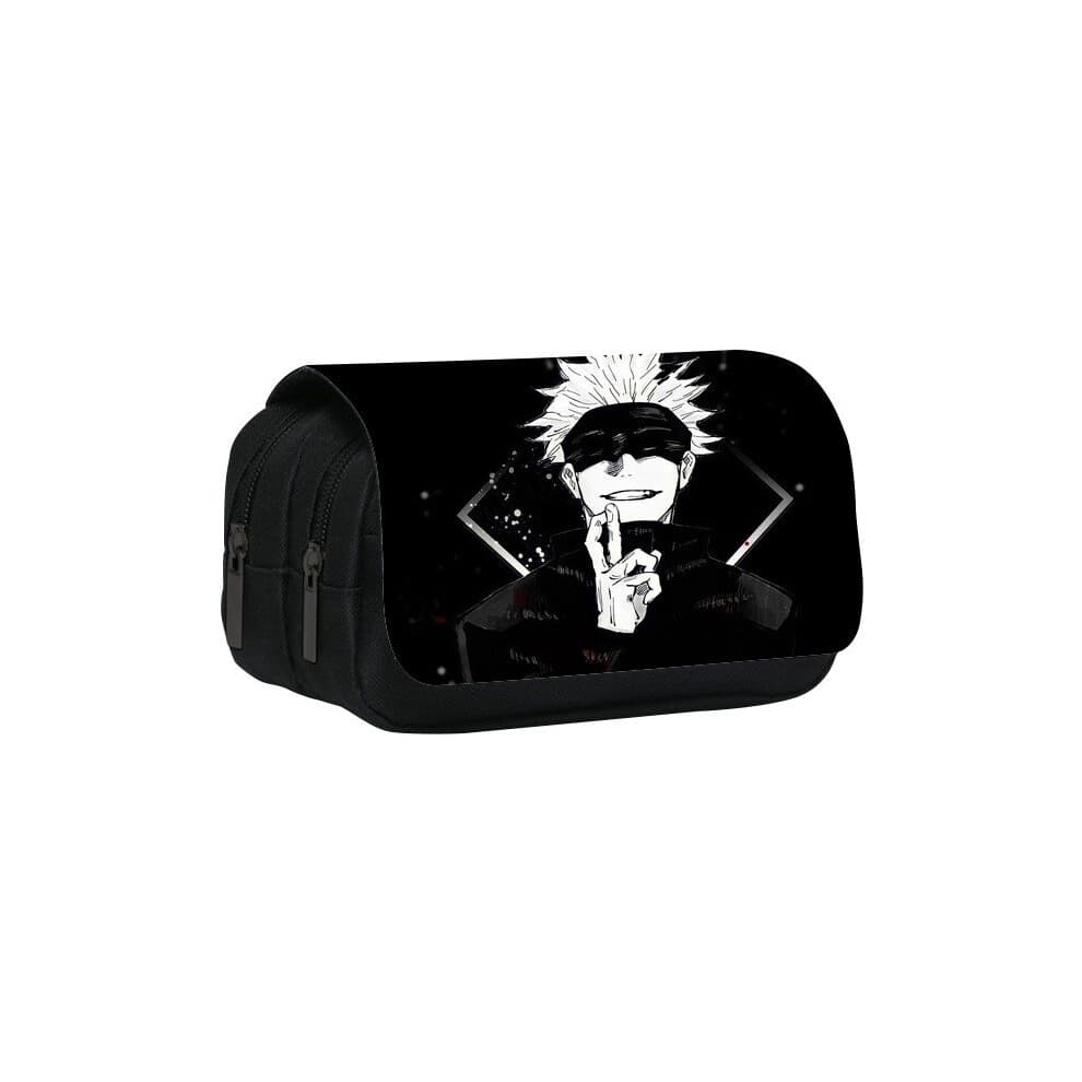(4) Pattern Jujutsu Kaisen Double Layer Flip Cover Student Stationery Bag Storage