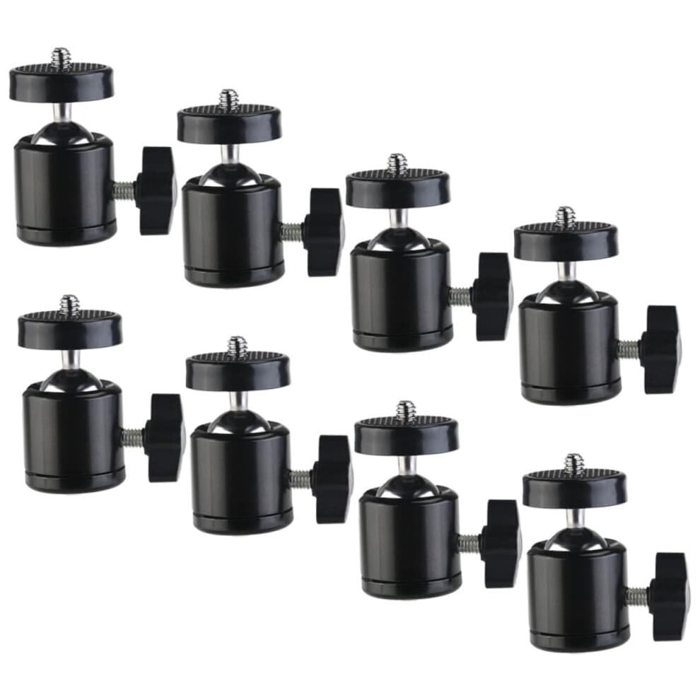 Metal Tripod Ball Head Mount 8pcs Set with 360-Degree Rotation for Camera and Gimbal Compatibility, Heavy-Duty Design