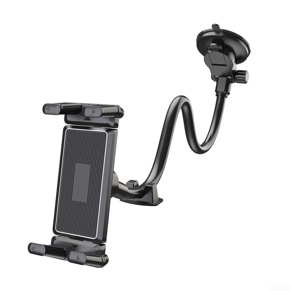 Suction Cup Tablet Holder for Cars, Adjustable Gooseneck, Fits 4.7 to 9.6 Inch Devices, Sturdy and Versatile Design