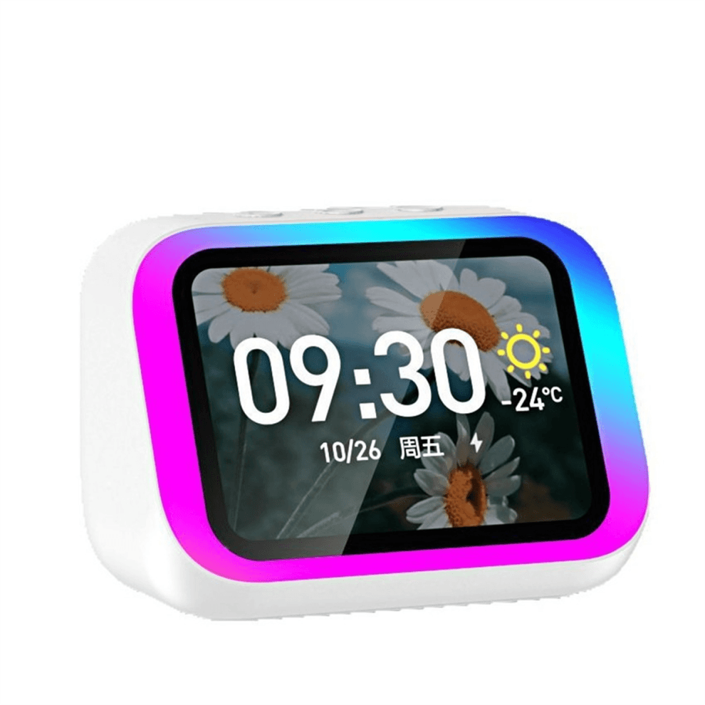 Intelligent Large Screen Bluetooth Clock Speaker White