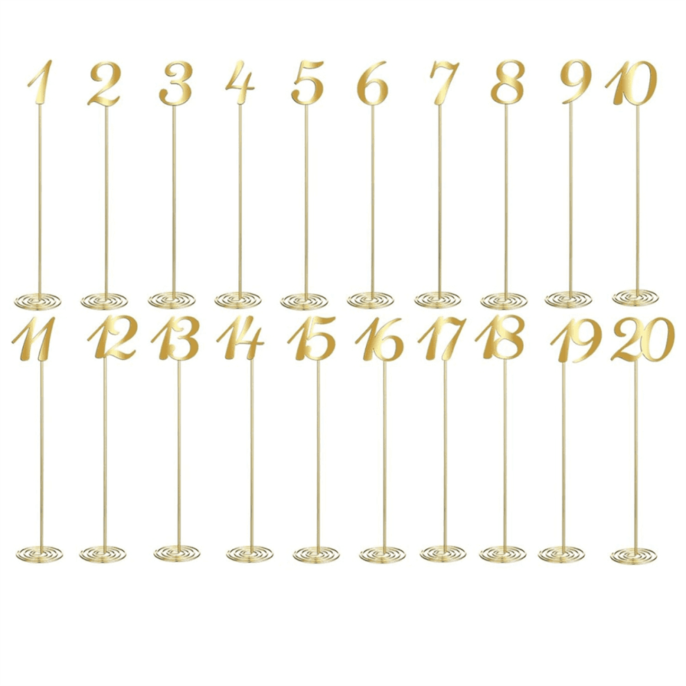 20 Pcs Metal Table Numbers 1-20 for Wedding Reception 12 Inch Number w