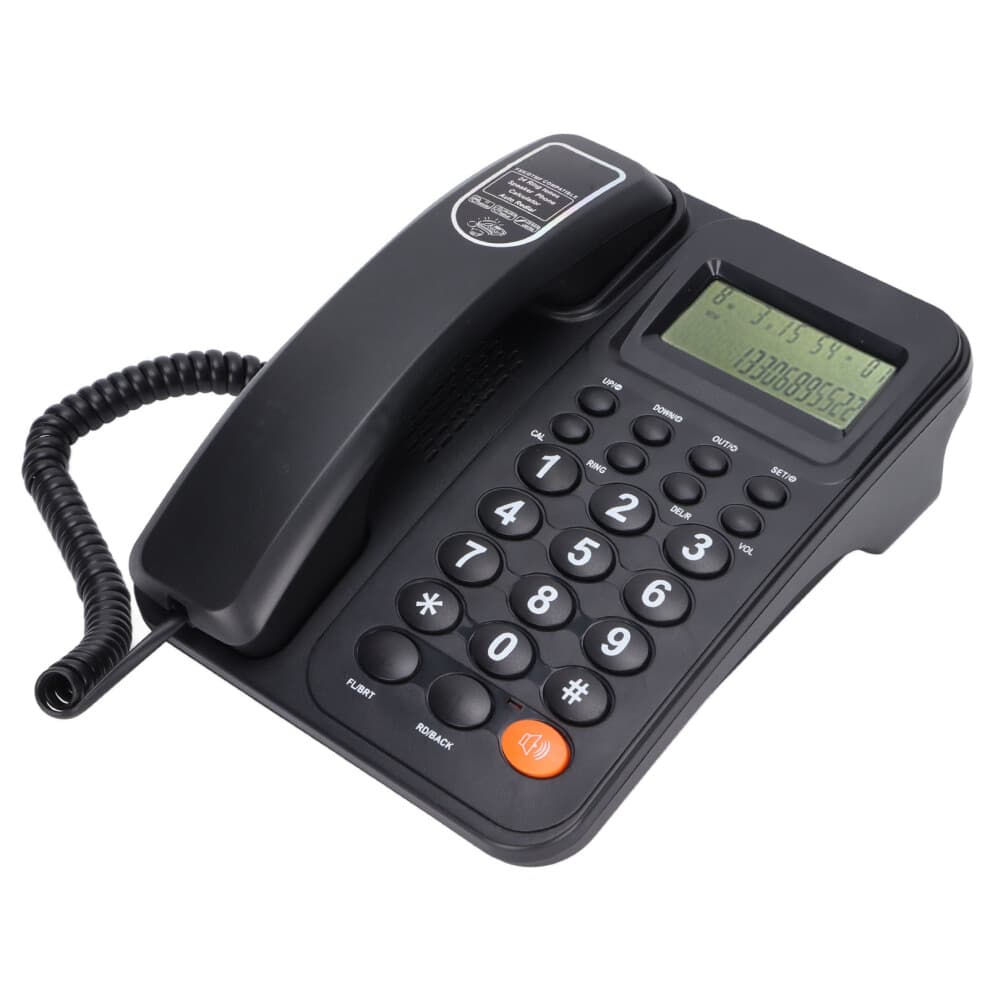 KXT2027CID Corded Phone with Caller ID, 24 Ringtones, Semi Hands-Free Black