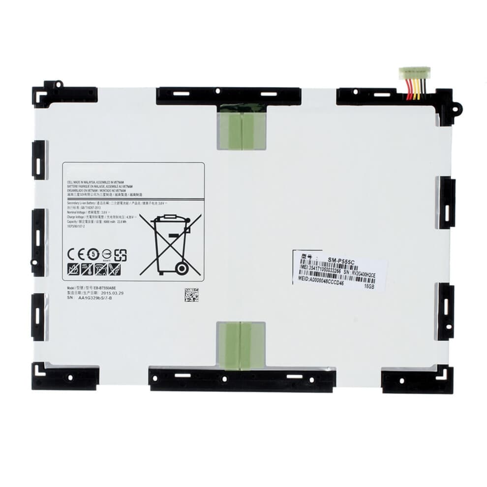 For Samsung Galaxy Tab A 9.7 SM-T550/P550 3.80V 6000mAh Li-ion Battery Part (Encode: EB-BT550ABE) (without Logo)