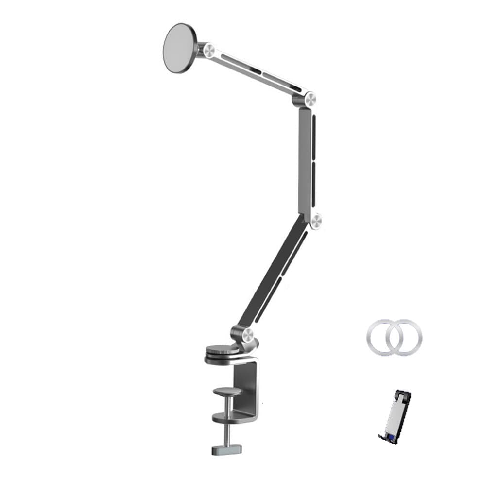 Tablet Stand Desktop Support Phone Holder 360 Rotating Folding Office Fixing Magnetic Bracket Grey