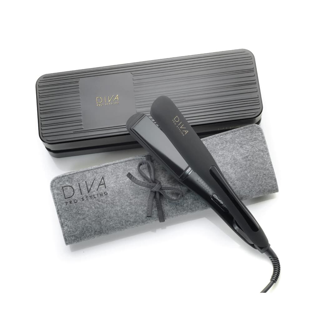 Diva Pro Styling Wide Digital Straightener and Styler with Macadamia Argan Oil and Keratin infused ceramic plates