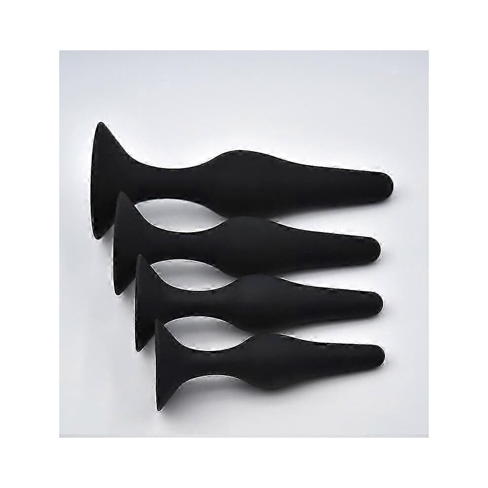 Rectal Dilator Training Set For Men And Women - Pelvic Floor Therapy Tools - Medical Grade Silicone, 4 Pack, Sizes 1-4 Black
