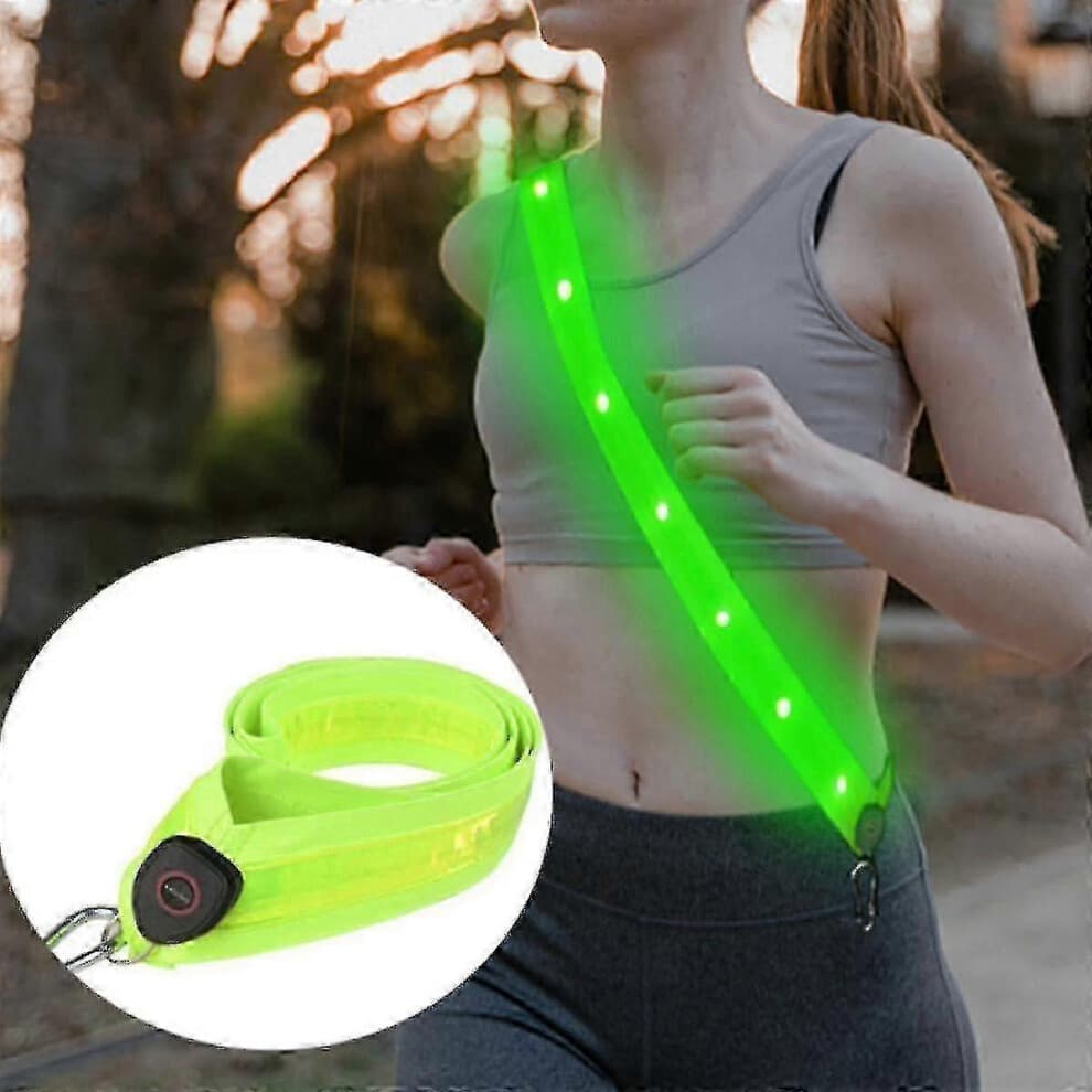 LED Reflective Belt | High Visibility LED Lights with 3 Lighting Modes, USB Rechargeable, No Batteries | Weatherproof