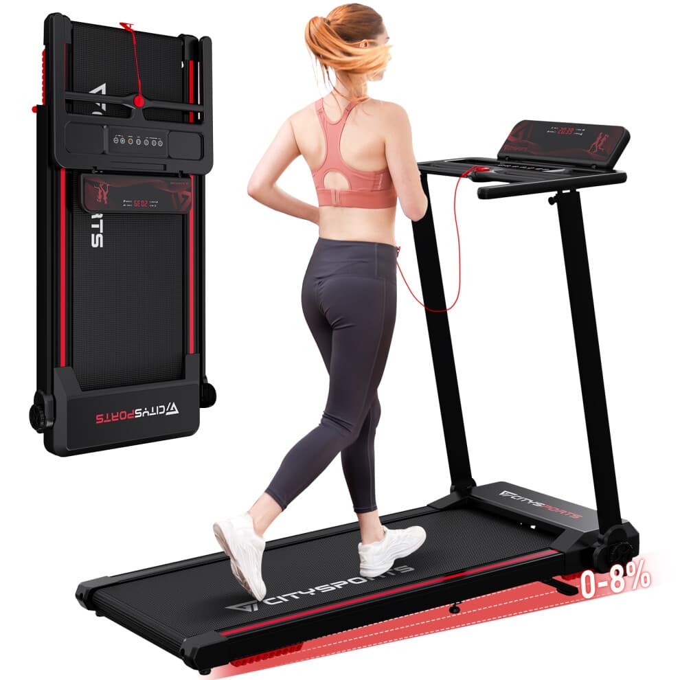 CITYSPORTS Folding Treadmills with Incline & Safety Key 1400W 12km/h