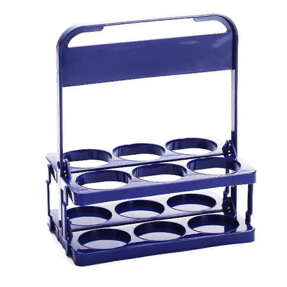 (Purple) 6 Compartment Collapsible Plastic Beer Carrier, Container for Wine, Beer, Soda