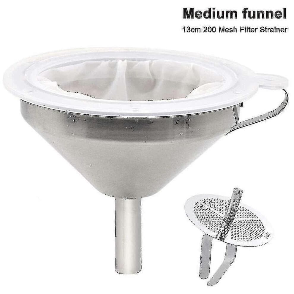 Stainless steel funnel with 200 mesh filter, stainless steel funnel