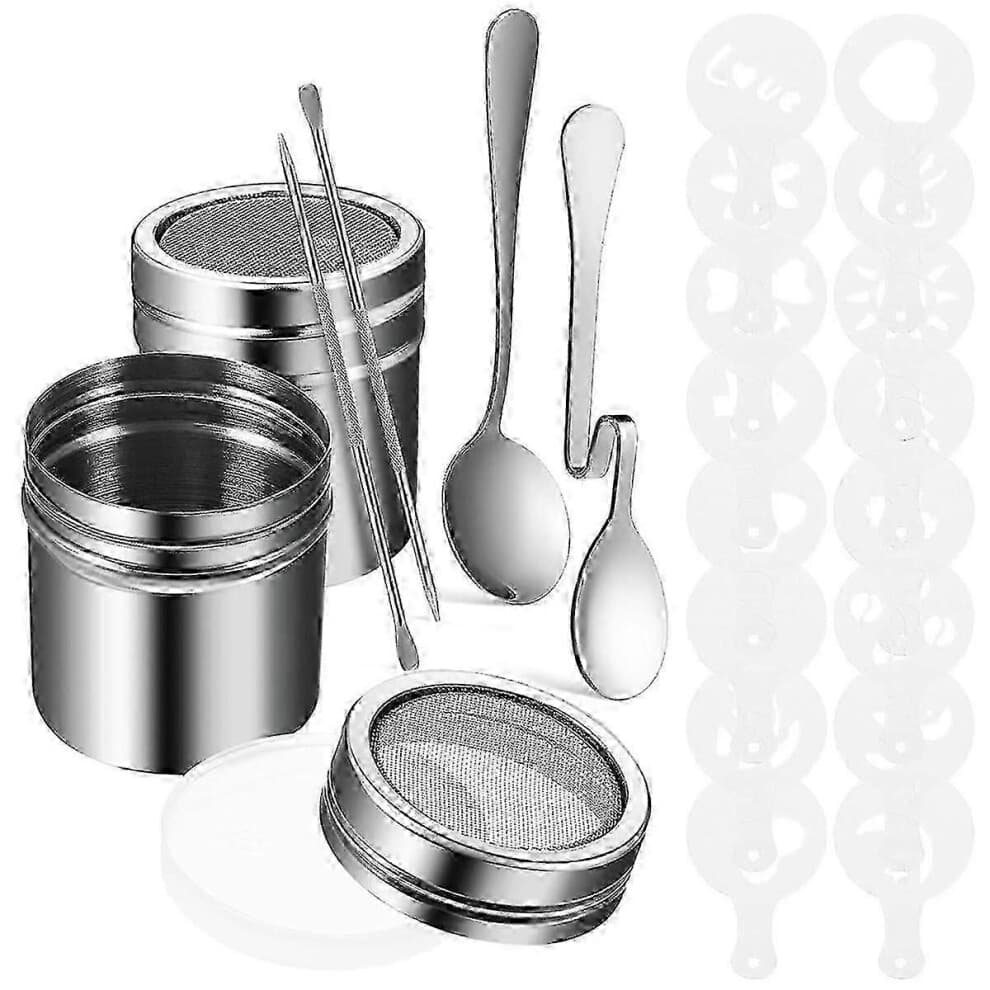 22 Pcs Reusable Coffee Decorating Stencils, Coffee Pen, Portable Latte Art Pen, Coffee Molding Tool, Spoon, Coffee Needle