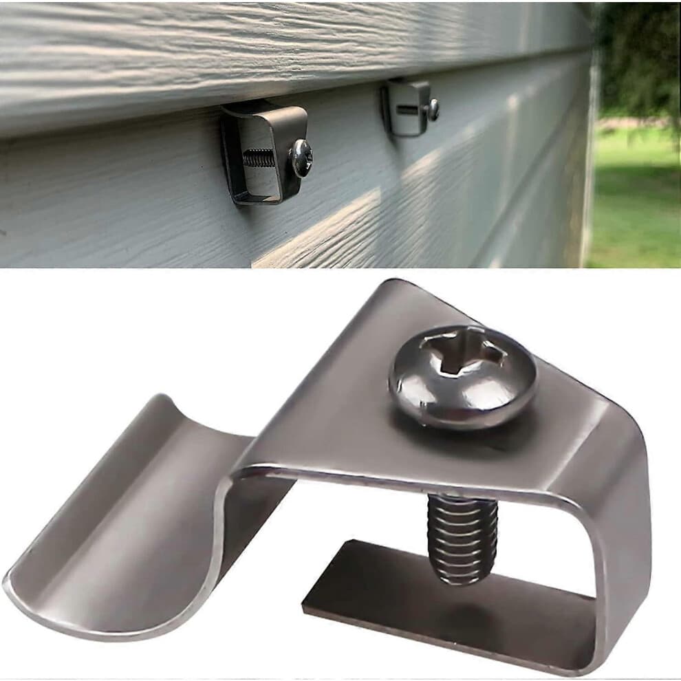 (As show, One size) (30 Pack) Vinyl Siding Clips Hooks No-Hole Needed Outdoor Siding Screws Hanger for Mount Home Security Camera