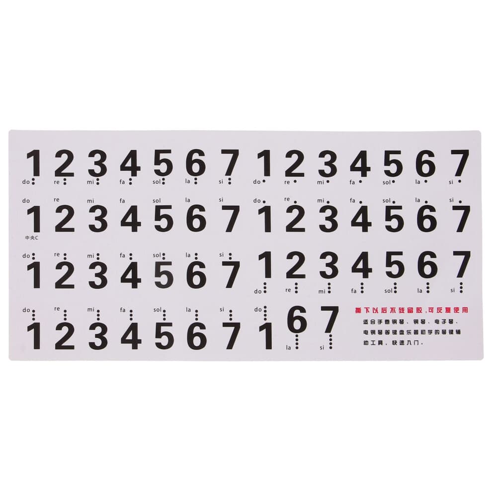 One Set Of Convenient Piano Keyboard Stickers
