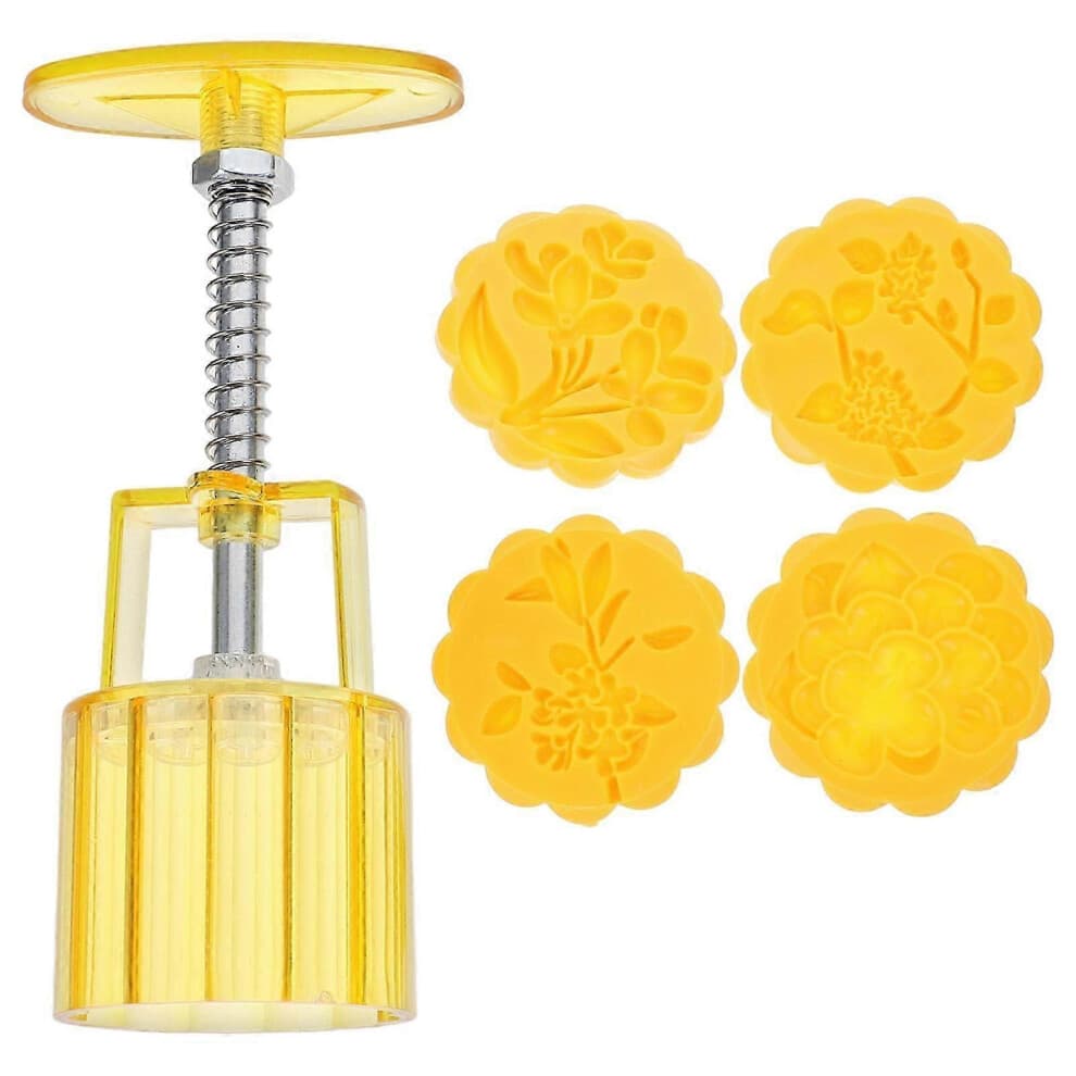 1 Set Hand Pressure Mooncake Molds Plum Blossom Theme