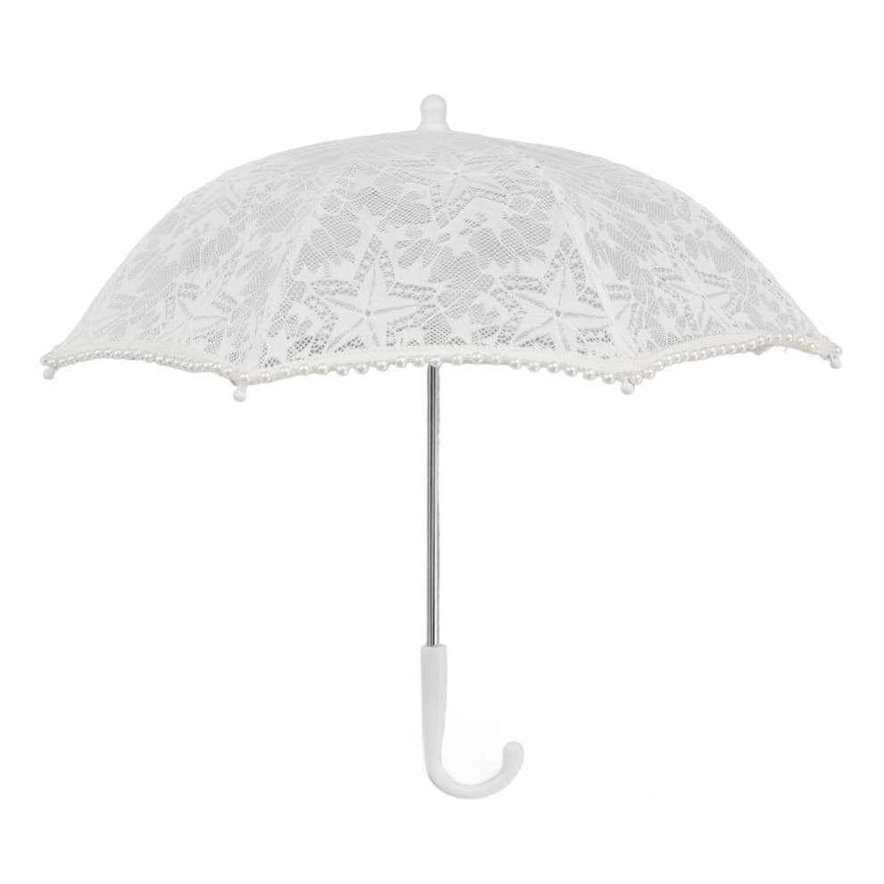 (51322 A) White Lace Umbrella Vintage Wedding Bridal Parasol 51322 A