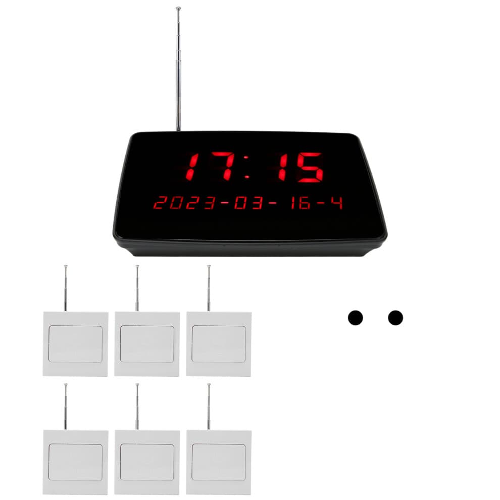 (EU Plug) Caregiver Pager IPX4 Waterproof 30 Levels EU Plug
