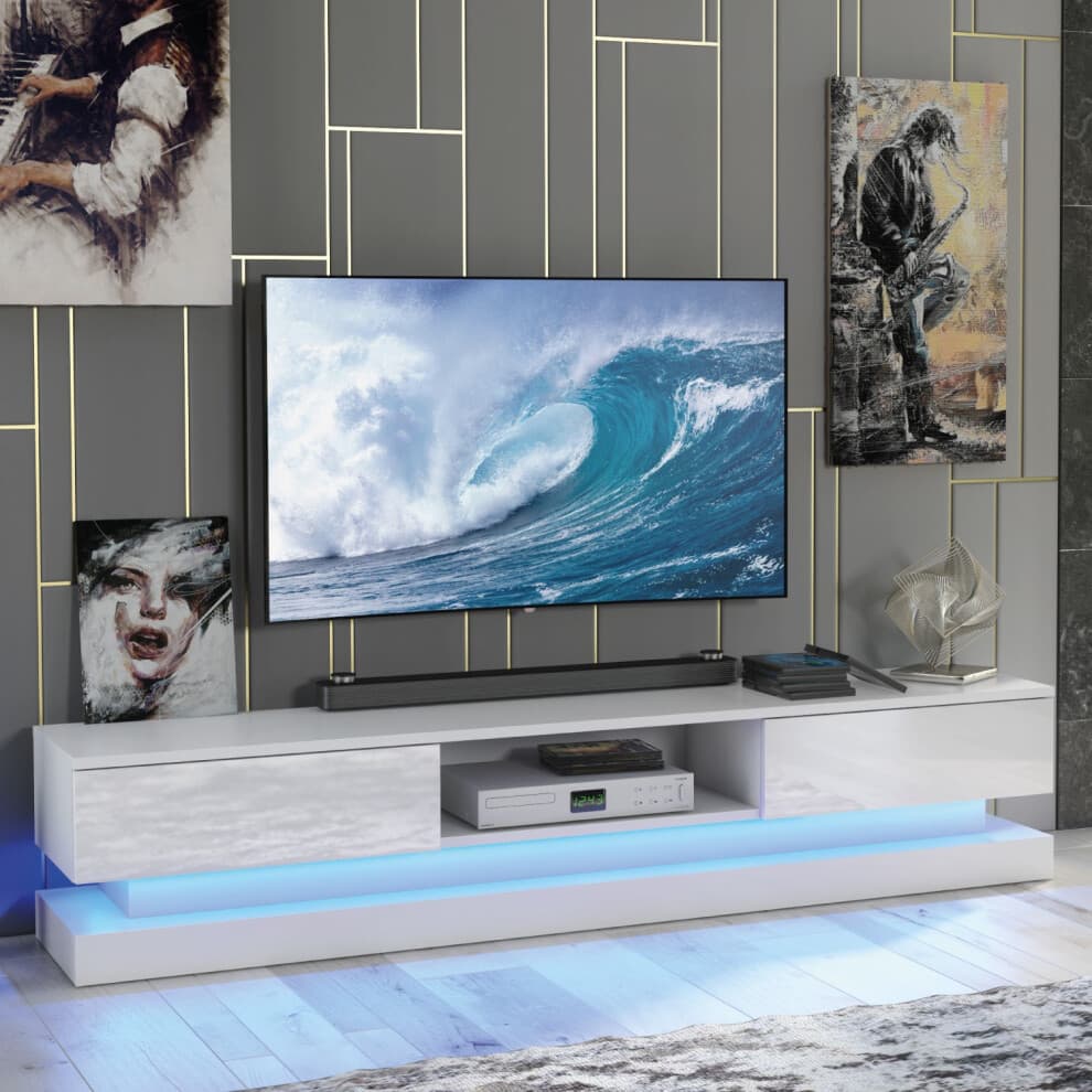 Bloom 180cm TV Unit LED - White Gloss Doors