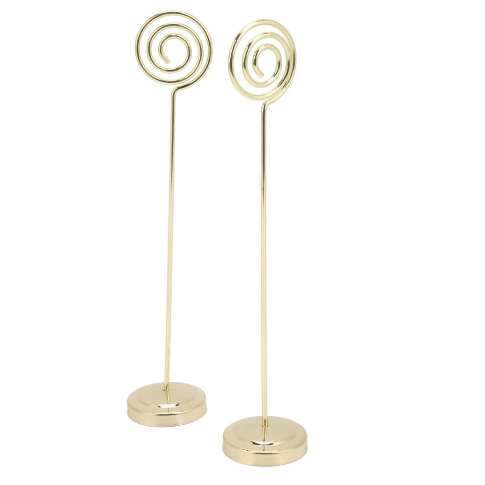 (Gold) 2Pcs Table Number Holder 200mm Round Metal Rose Gold