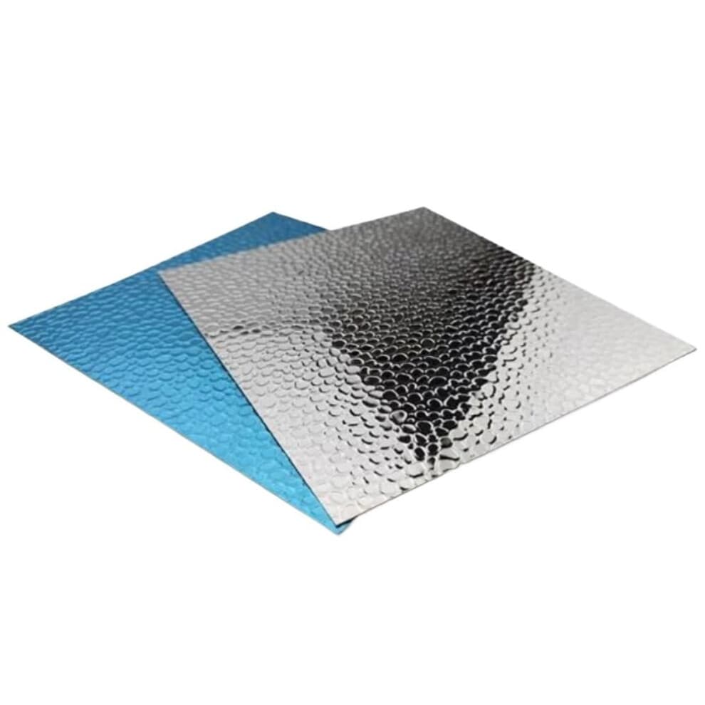 Aluminum Flat Sheets 86% Reflectivity, Bean Pattern Embossed Hammer Grain, 300x300x1mm, 2Pieces