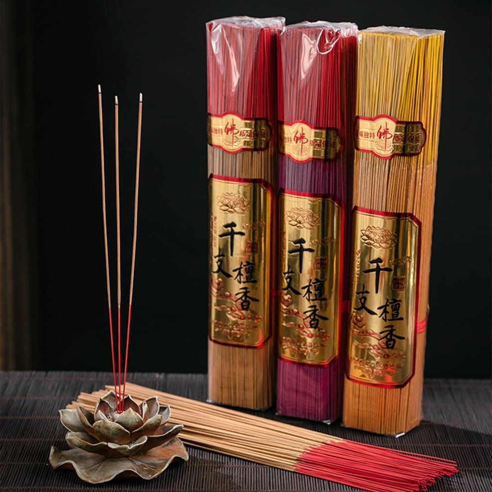 1000Pcs 32.5cm Sandalwood Incense Sticks - Natural Smokeless Fragrance