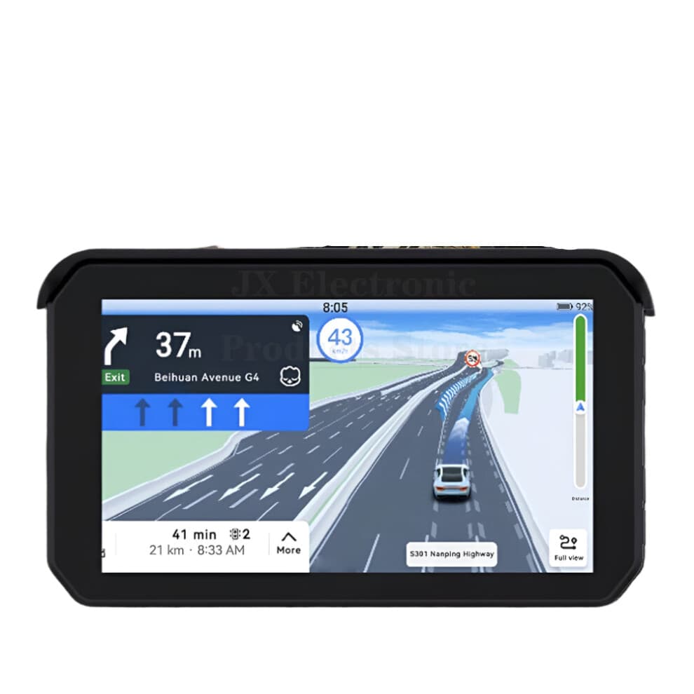 5-Inch Waterproof Motorcycle GPS with Wireless CarPlay & Android Auto, Portable Navigation & Driving Recorder Display