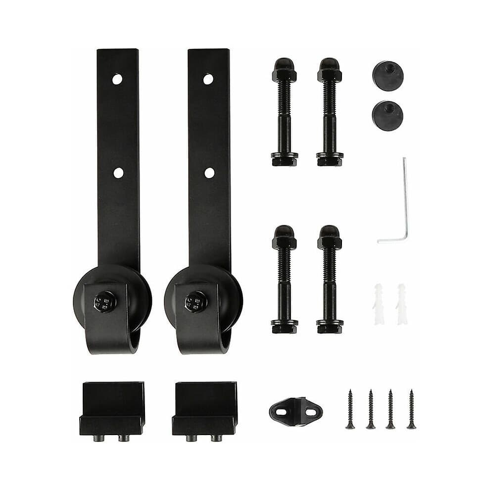 (As show, One size) Sliding Door Caster, Accessories for Sliding Doors, Black (Roller kit only)