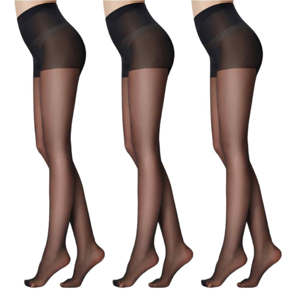 3 Pack Women's Sheer High Waist Tights, Breathable Pantyhose Black Tights for Women,  High Waist Pan