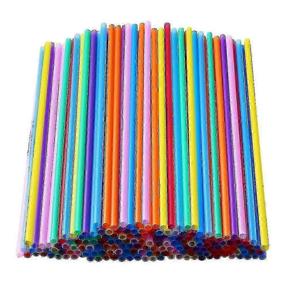 （100pcs） 1000pcs Colorful Long Plastic Disposable Straws