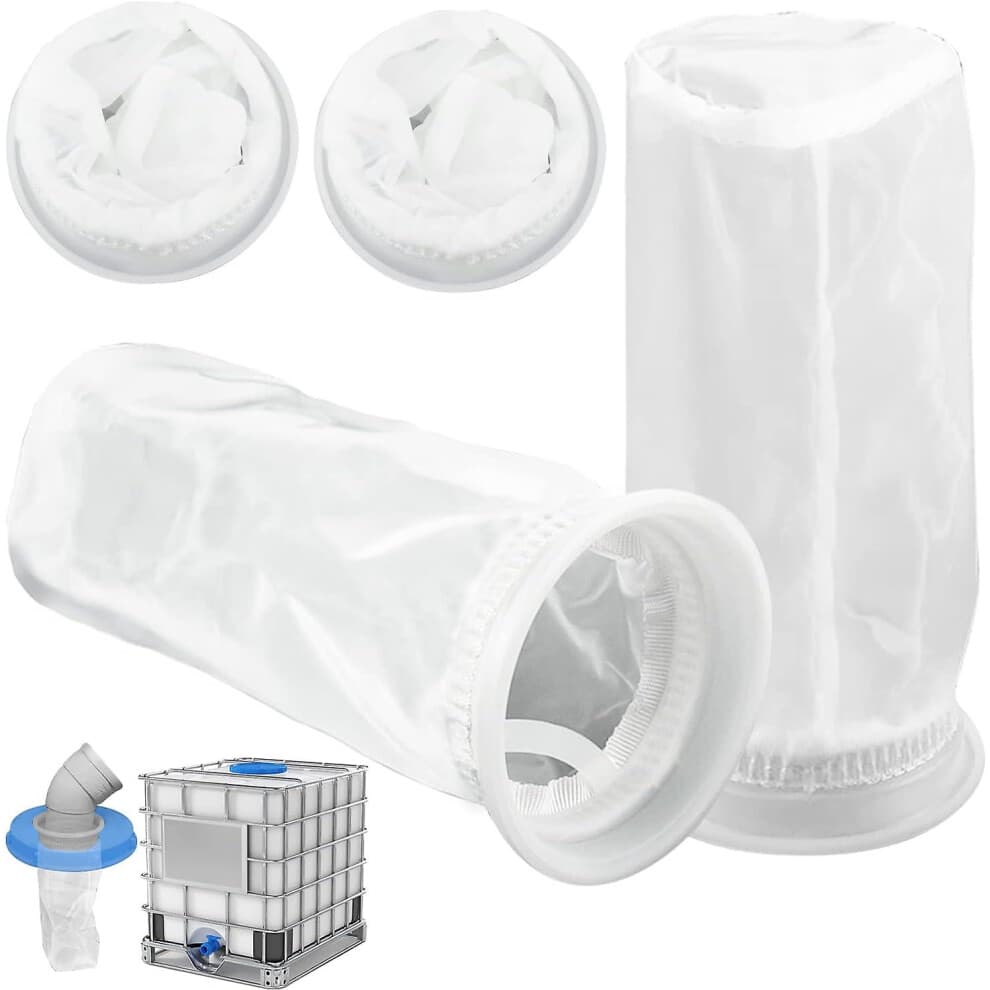 (As show, One size) Set of 4 Nylon IBC Filters for 1000-Liter Rainwater IBC Tanks, Nylon Filter with IBC Tank Lid Connection for Rainwater Reservoirs
