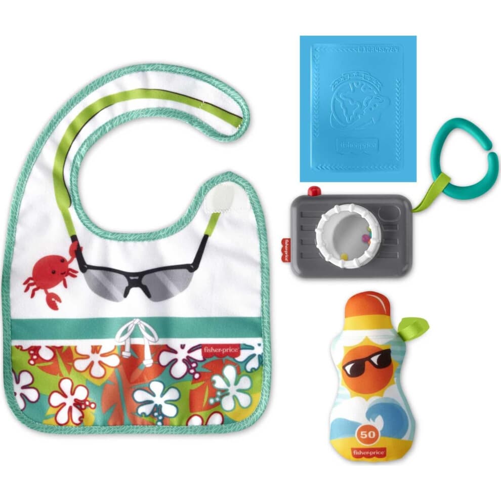 Baby Kids Bib Camera Travel Kit Fun Activity Teething Tourist Gift Set