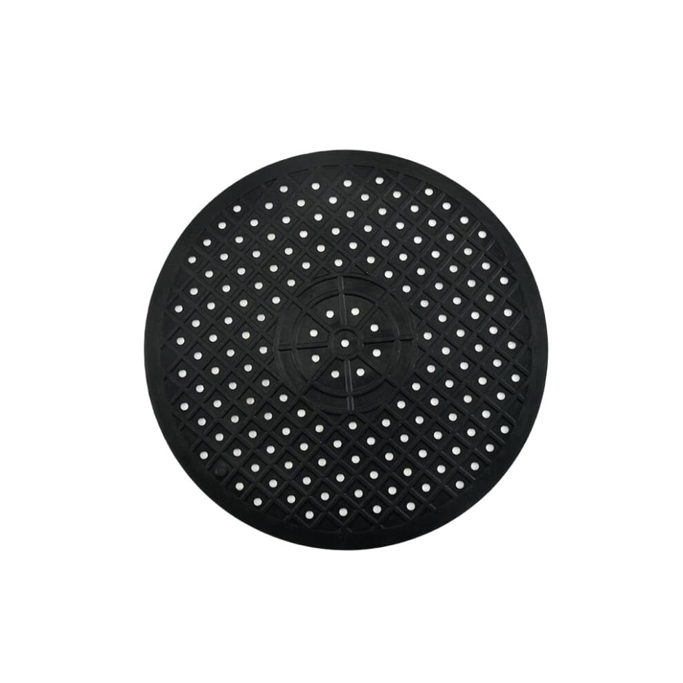 (Black Round) Kitchen Rubber Sink Drain Mat Heat Resistant Protector Hollow Pad