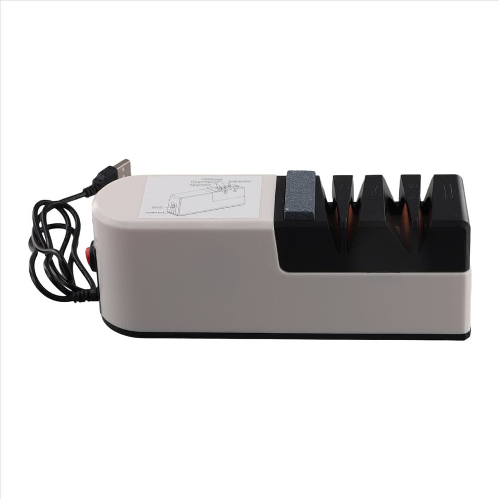 USB Fast Electric Knife Sharpener Automatic Adjustable 3 Stages for Knives Scissors Household