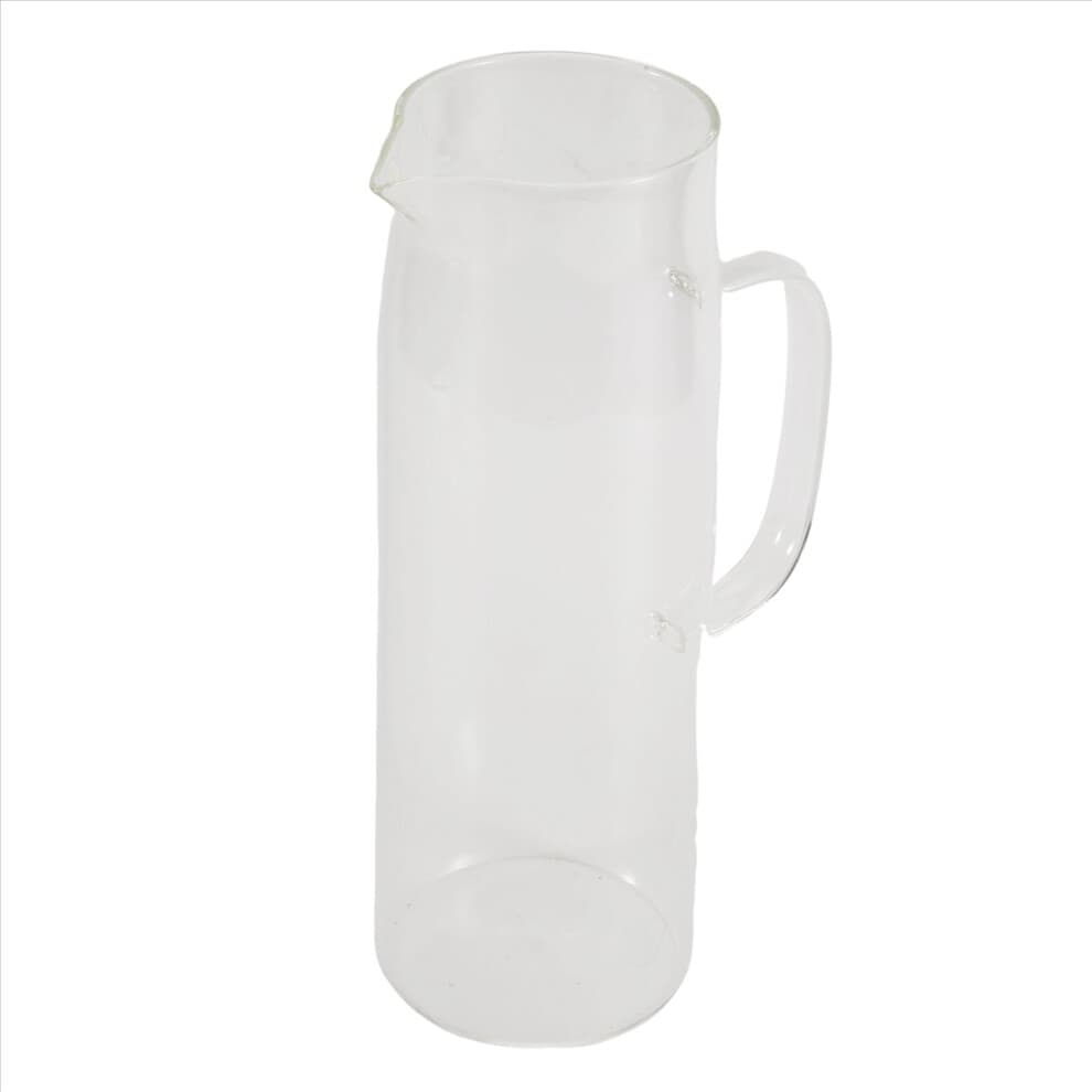 1.7L Glass Water Pitcher with Handle Bamboo Lid Heat Resistant Cold Hot Kettle Capacity Tea Juice Jug