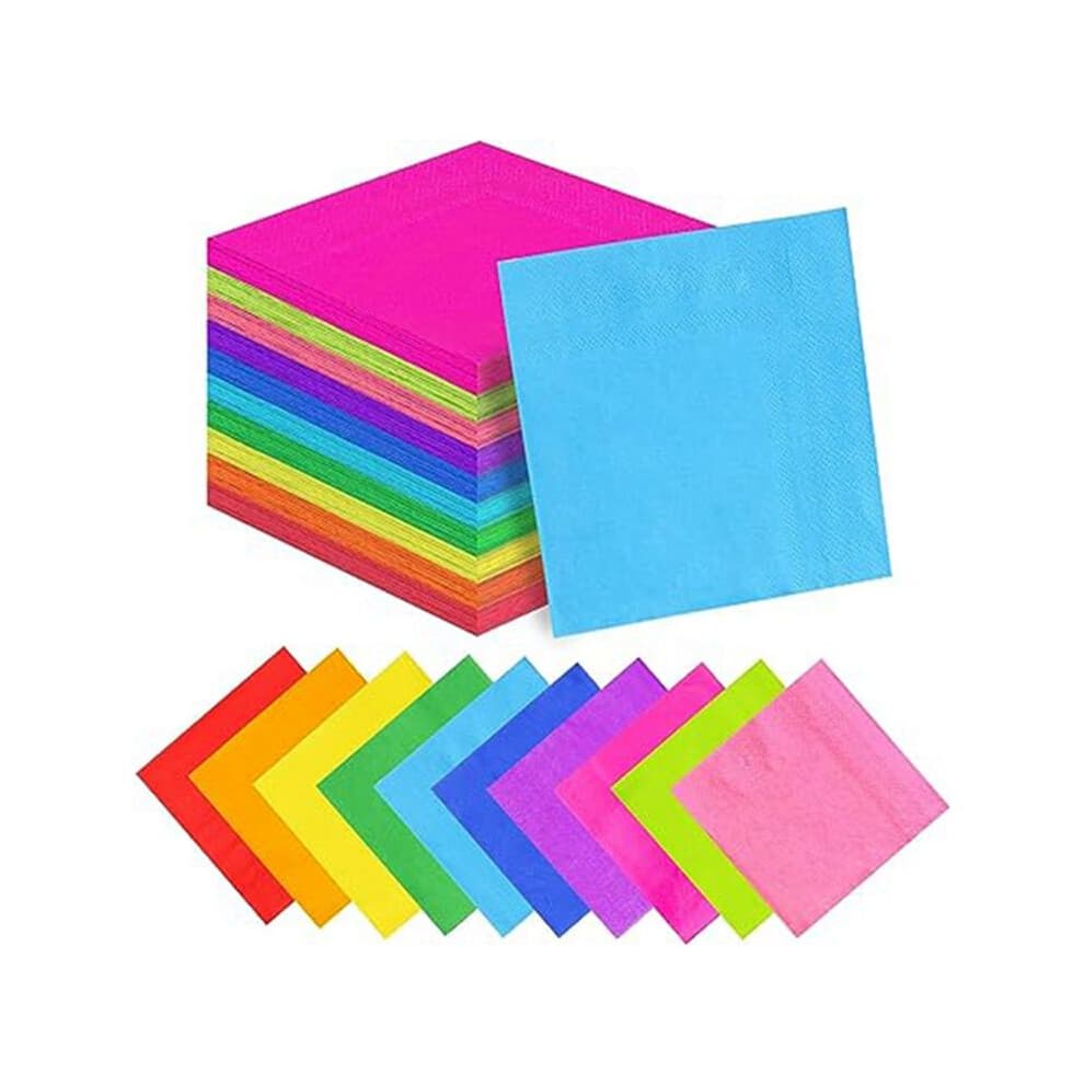 200 Count Cocktail Napkins Disposable Napkins Double Layer Printed Paper Napkins Tissue for Home and Party Favors