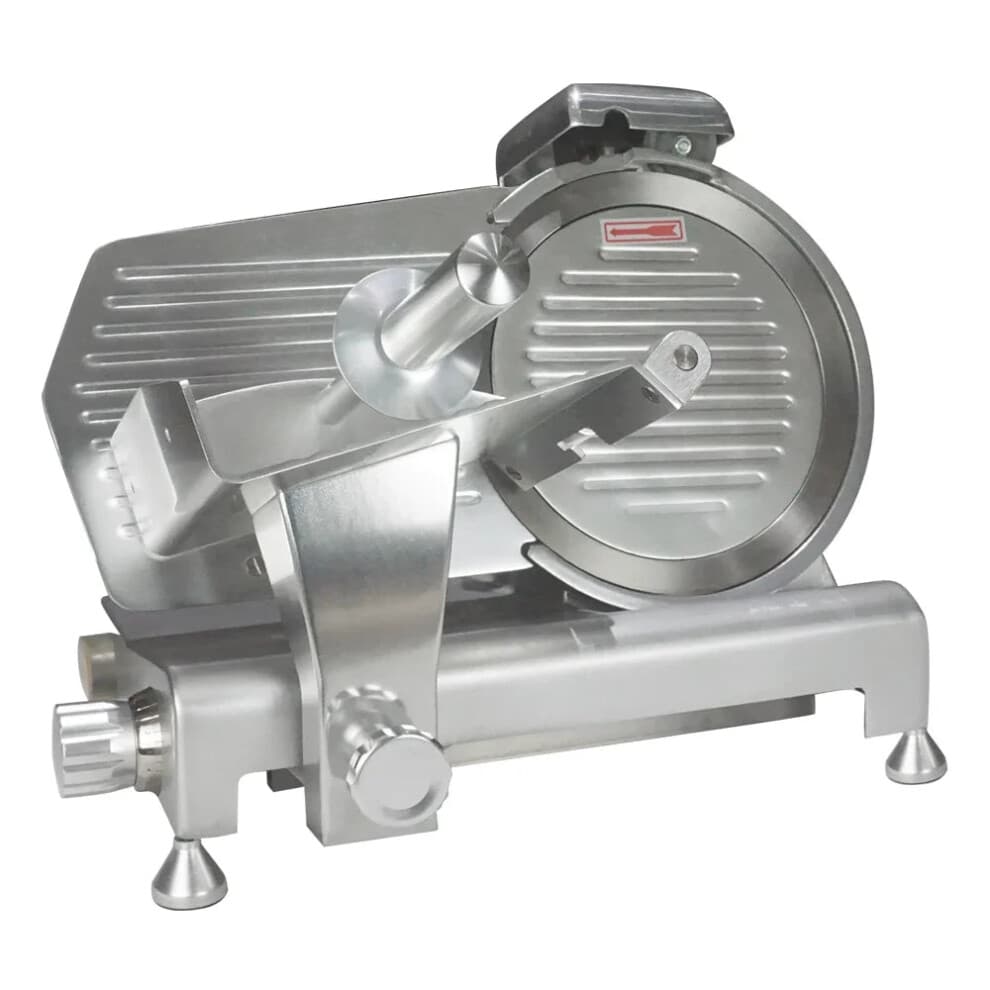 Precision Stainless Steel Vertical Bacon Slicer - Semi-Automatic, 12-20mm Thickness Adjustment