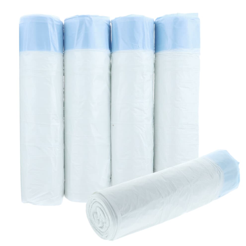 Disposable Commode Liners with Absorbent Technology, 5L Drawstring Sanitary Bags for Bathroom and Medical Use, Absorbent Pad Integrated Waste Containm