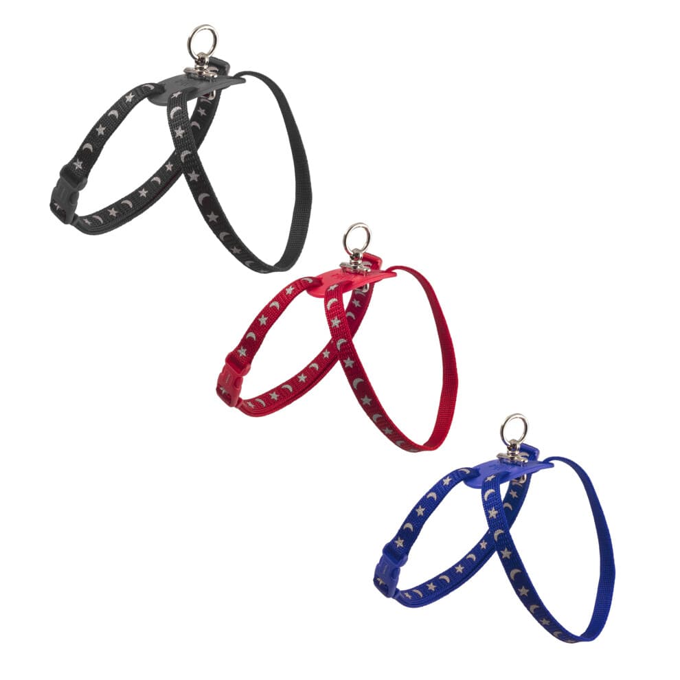 Nylon Harness Figure 8 Moon & Stars Black