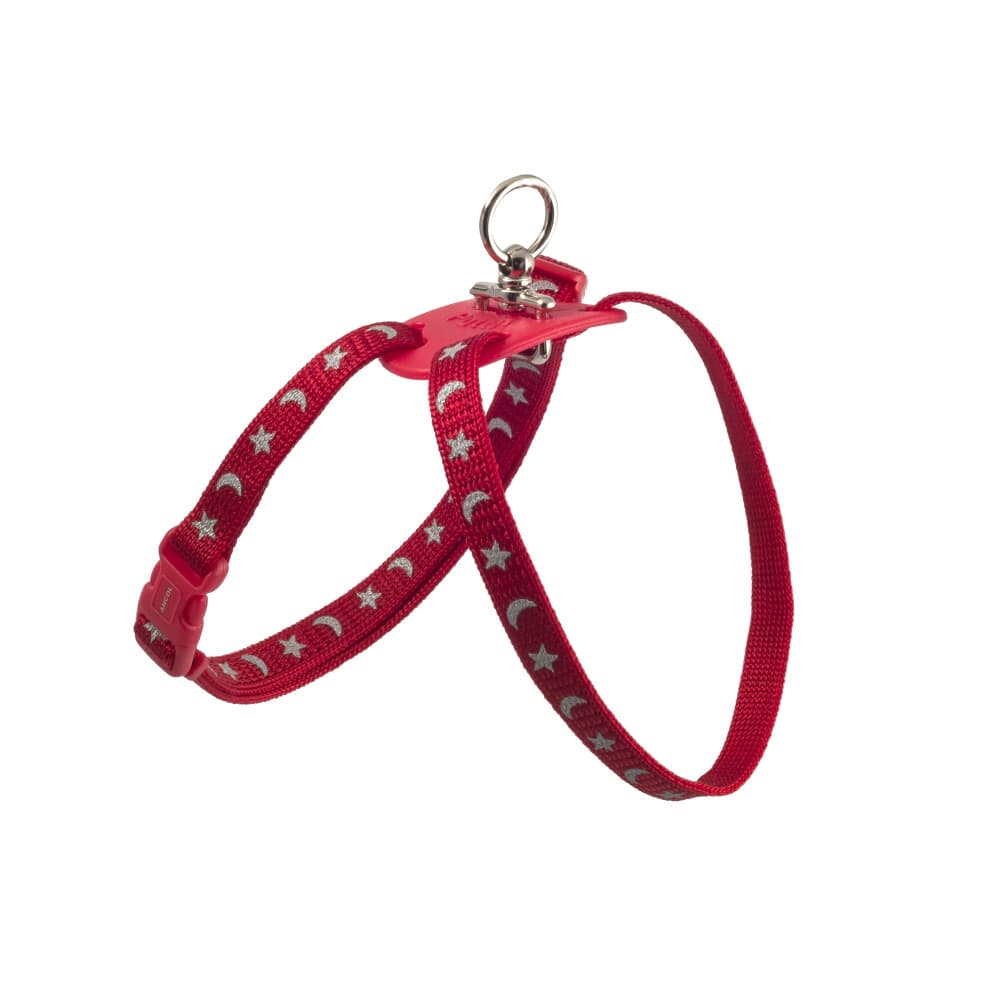 Nylon Harness Figure 8 Moon & Stars Red