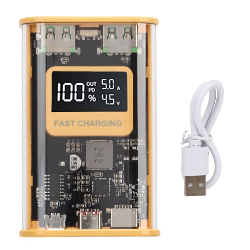 Innovative Power Companion: Transparent Design, Fast Charging, Perfect For Tech Lovers