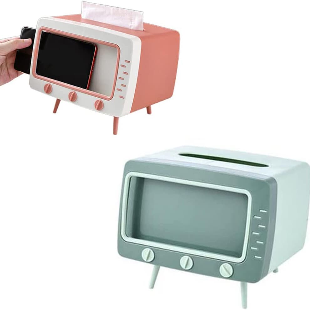 Creative TV Shaped Tissue Box Multifunctional Tissue Holder Retro TV Design Funky Décor Sturdy And Durable Decorative Tissue Box Holder For Living